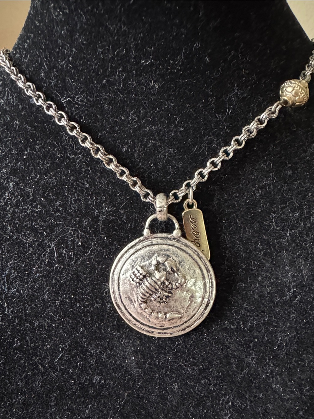Chico's Silver-Tone Coin Scorpio Pendant Necklace